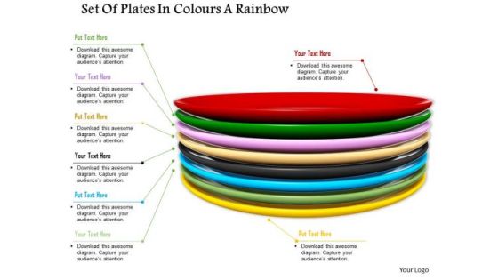 Stock Photo Colorful Set Of Dinner Plates PowerPoint Slide Stock Photo Colorful Set Of Dinner Plates PowerPoint Slide
