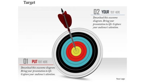 Stock Photo Concept Of Target Achievement Pwerpoint Slide