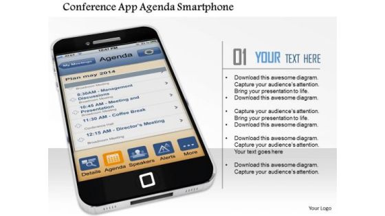 Stock Photo Conference App Agenda Smartphone PowerPoint Slide Stock Photo Conference App Agenda Smartphone PowerPoint Slide