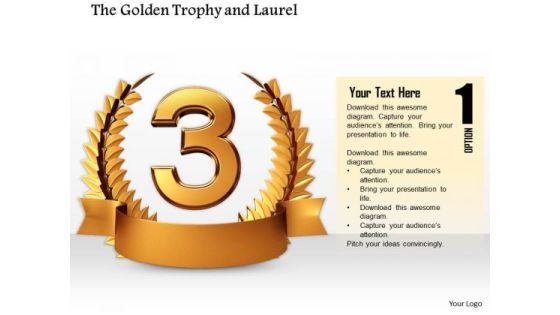 Stock Photo Copper Laurel Trophy For Winner PowerPoint Slide Stock Photo Copper Laurel Trophy For Winner PowerPoint Slide