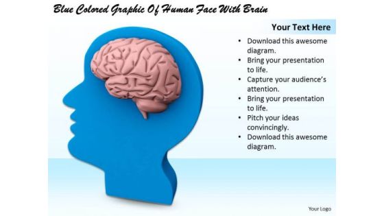 Stock Photo Corporate Business Strategy Blue Colored Graphic Of Human Face With Brain Clipart Images