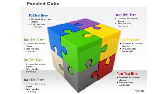 Stock Photo Cube With Multicolor Puzzles PowerPoint Slide Stock Photo Cube With Multicolor Puzzles PowerPoint Slide