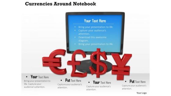 Stock Photo Currencies Symbol In Front Of Desktop Screen PowerPoint Slide Stock Photo Currencies Symbol In Front Of Desktop Screen PowerPoint Slide