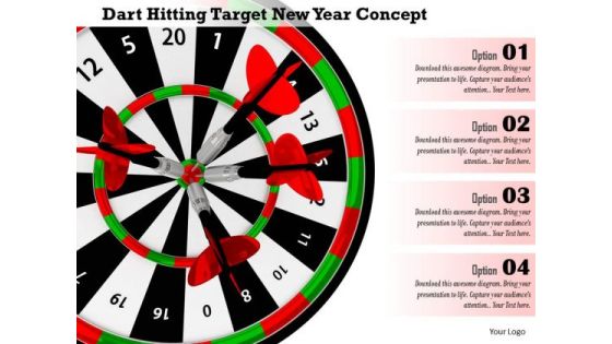 Stock Photo Dart Hitting Target New Year Concept PowerPoint Slide Stock Photo Dart Hitting Target New Year Concept PowerPoint Slide
