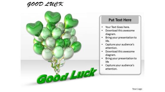 Stock Photo Design Of Balloons With Good Luck Text PowerPoint Slide Stock Photo Design Of Balloons With Good Luck Text PowerPoint Slide