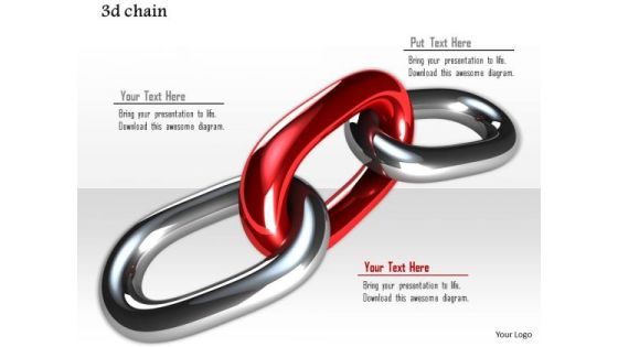 Stock Photo Design Of Red Silver Link Chain PowerPoint Slide