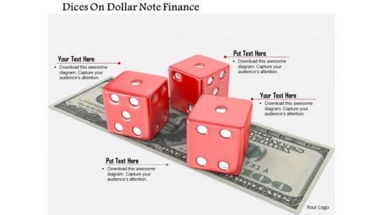 Stock Photo Dices On Dollar Note Finance PowerPoint Slide Stock Photo Dices On Dollar Note Finance PowerPoint Slide