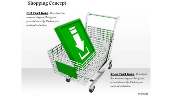 Stock Photo Download Arrow Icon In Shopping Cart PowerPoint Slide Stock Photo Download Arrow Icon In Shopping Cart PowerPoint Slide