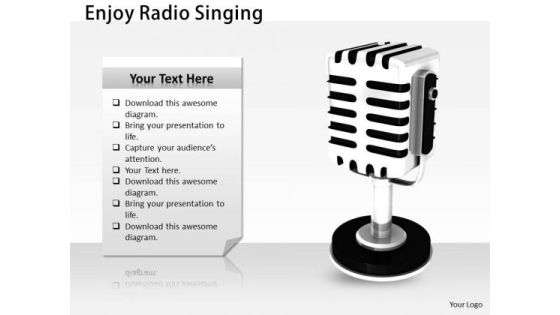 Stock Photo Enjoy Radio Singing PowerPoint Template Stock Photo Enjoy Radio Singing PowerPoint Template