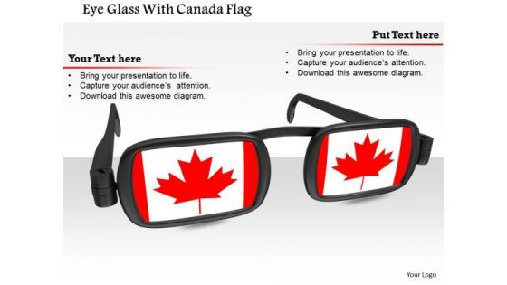 Stock Photo Eye Glass With Canada Flag PowerPoint Slide Stock Photo Eye Glass With Canada Flag PowerPoint Slide