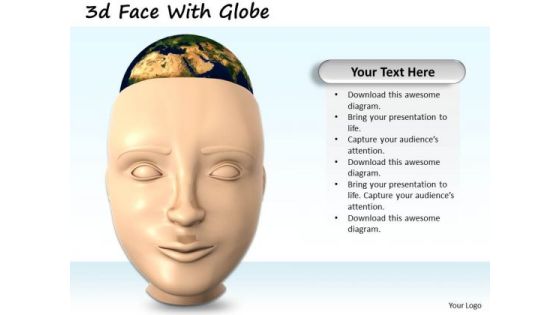 Stock Photo Face Of Human With Brain PowerPoint Slide Stock Photo Face Of Human With Brain PowerPoint Slide