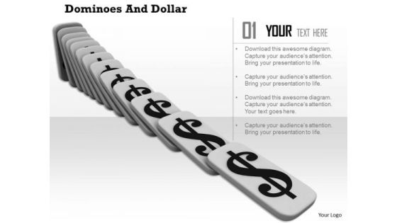 Stock Photo Falling Dominoes Of Dollar Symbol PowerPoint Slide Stock Photo Falling Dominoes Of Dollar Symbol PowerPoint Slide