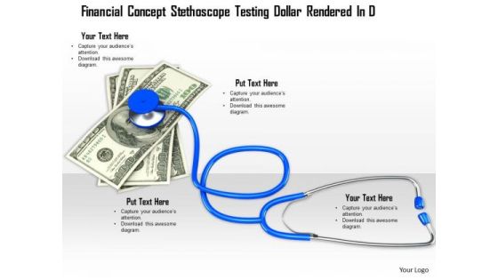 Stock Photo Financial Concept Stethoscope On Dollar Notes PowerPoint Slide