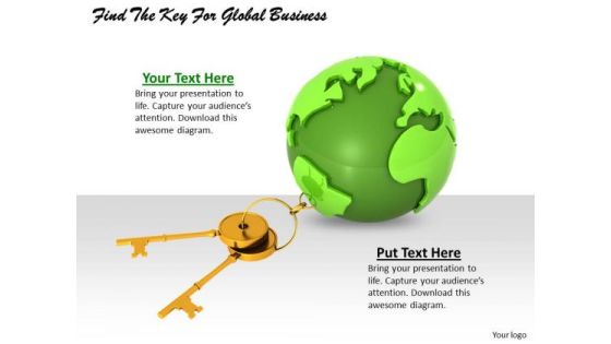 Stock Photo Find The Key For Global Business PowerPoint Template