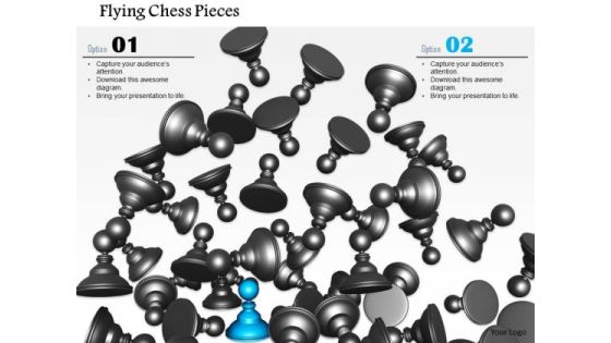 Stock Photo Flying Chess Pawns With One Blue Pawn PowerPoint Slide Stock Photo Flying Chess Pawns With One Blue Pawn PowerPoint Slide