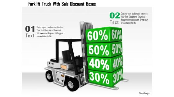 Stock Photo Forklift Truck With Sale Discount Boxes PowerPoint Slide Stock Photo Forklift Truck With Sale Discount Boxes PowerPoint Slide