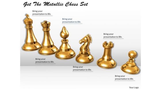 Stock Photo Get The Metallic Chess Set PowerPoint Template Stock Photo Get The Metallic Chess Set PowerPoint Template