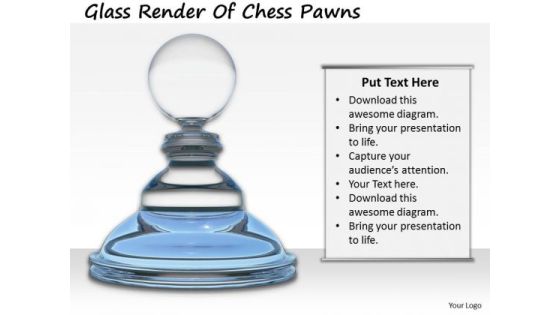 Stock Photo Glass Render Of Chess Pawns PowerPoint Template Stock Photo Glass Render Of Chess Pawns PowerPoint Template