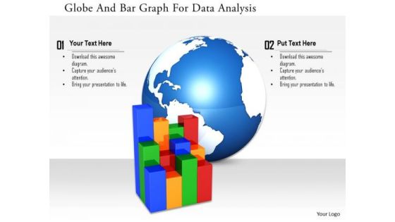 Stock Photo Globe And Bar Graph For Data Analysis Image Graphics For PowerPoint Slide Stock Photo Globe And Bar Graph For Data Analysis Image Graphics For PowerPoint Slide