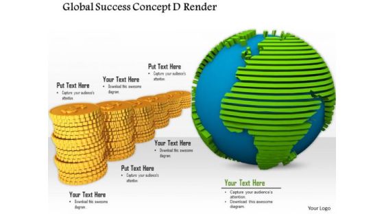 Stock Photo Globe With Gold Coins For Global Success PowerPoint Slide Stock Photo Globe With Gold Coins For Global Success PowerPoint Slide
