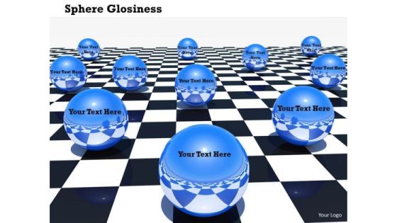 Stock Photo Glossy Blue Spheres On Chess Board PowerPoint Slide Stock Photo Glossy Blue Spheres On Chess Board PowerPoint Slide
