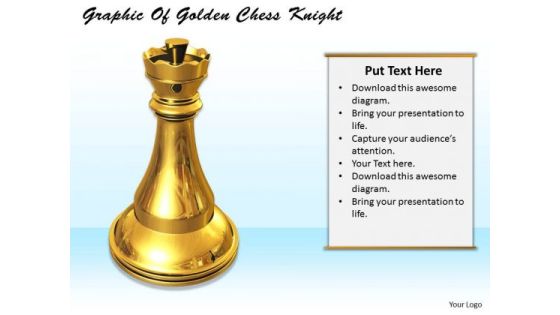 Stock Photo Graphic Of Golden Chess Knight PowerPoint Template