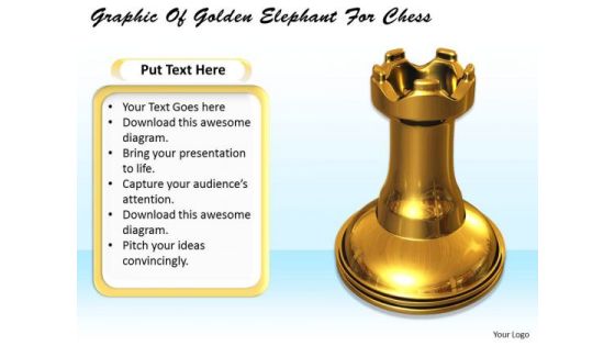 Stock Photo Graphic Of Golden Elephant For Chess PowerPoint Template Stock Photo Graphic Of Golden Elephant For Chess PowerPoint Template