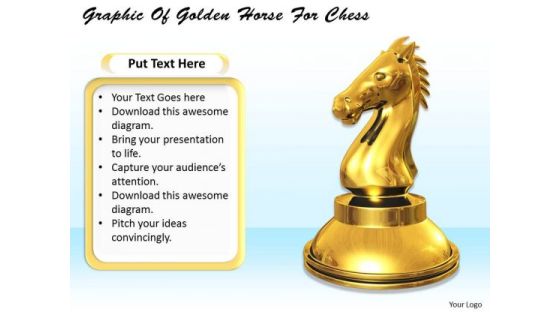 Stock Photo Graphic Of Golden Horse For Chess PowerPoint Template Stock Photo Graphic Of Golden Horse For Chess PowerPoint Template
