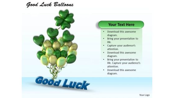 Stock Photo Graphics Of Balloons With Good Luck Text PowerPoint Slide Stock Photo Graphics Of Balloons With Good Luck Text PowerPoint Slide