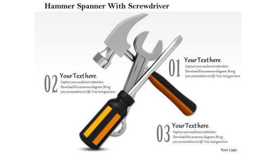 Stock Photo Graphics Of Hammer Spanner With Screwdriver PowerPoint Slide Stock Photo Graphics Of Hammer Spanner With Screwdriver PowerPoint Slide
