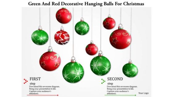 Stock Photo Green And Red Decorative Hanging Balls For Christmas PowerPoint Slide Stock Photo Green And Red Decorative Hanging Balls For Christmas PowerPoint Slide