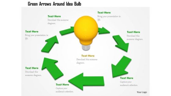Stock Photo Green Arrows Around Idea Bulb PowerPoint Slide Stock Photo Green Arrows Around Idea Bulb PowerPoint Slide