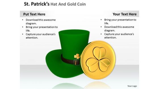 Stock Photo Green Irish Hat With Gold Coin PowerPoint Slide Stock Photo Green Irish Hat With Gold Coin PowerPoint Slide