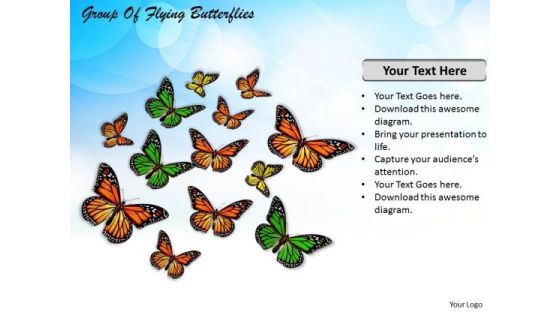 Stock Photo Group Of Flying Butterflies PowerPoint Template Stock Photo Group Of Flying Butterflies PowerPoint Template