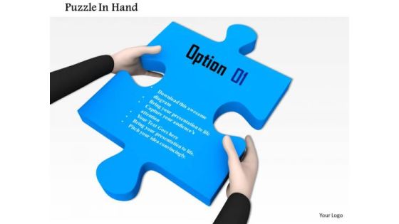 Stock Photo Hands Holding Blue Puzzle PowerPoint Slide Stock Photo Hands Holding Blue Puzzle PowerPoint Slide