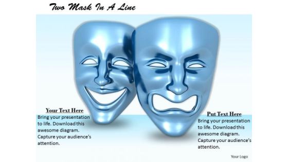 Stock Photo Happy Angry Emotions Mask PowerPoint Slide