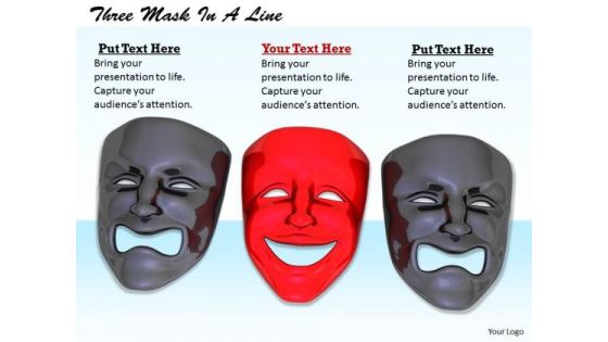 Stock Photo Happy Red Mask In Sad Masks Pwerpoint Slide Stock Photo Happy Red Mask In Sad Masks Pwerpoint Slide