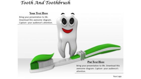 Stock Photo Happy Tooth With Toothbrush Pwerpoint Slide Stock Photo Happy Tooth With Toothbrush Pwerpoint Slide