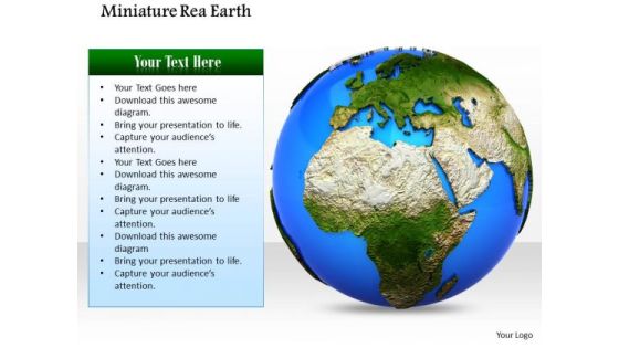 Stock Photo Illustration Of Blue Green Earth Globe PowerPoint Slide