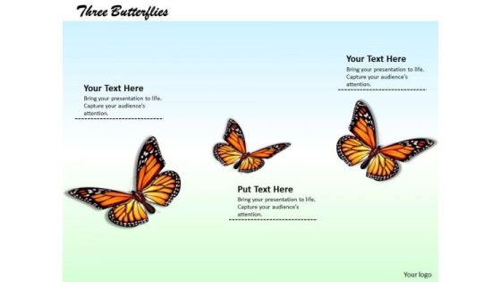 Stock Photo Illustration Of Colorful Butterflies Pwerpoint Slide