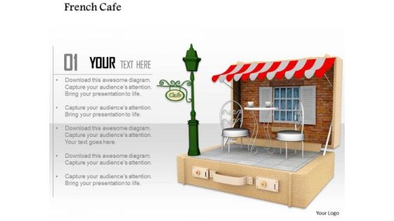 Stock Photo Illustration Of French Cafe On White Background PowerPoint Slide