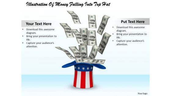 Stock Photo Illustration Of Money Falling Into Top Hat PowerPoint Slide Stock Photo Illustration Of Money Falling Into Top Hat PowerPoint Slide