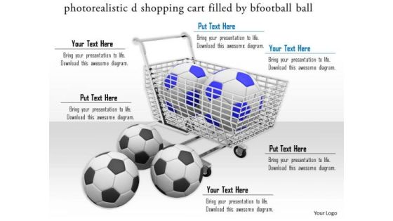 Stock Photo Illustration Of Shopping Cart With Footballs Pwerpoint Slide