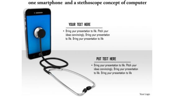 Stock Photo Illustration Of Stethoscope With Smartphone PowerPoint Slide Stock Photo Illustration Of Stethoscope With Smartphone PowerPoint Slide