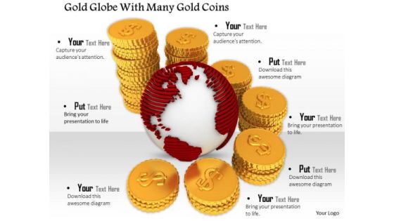 Stock Photo Increasing Stack Of Coins Around Globe PowerPoint Slide Stock Photo Increasing Stack Of Coins Around Globe PowerPoint Slide