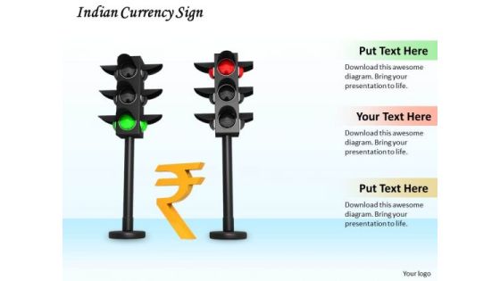 Stock Photo Indian Currency Sign In Traffic Lights PowerPoint Slide