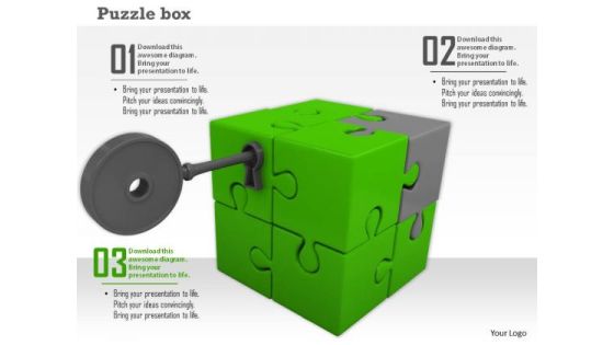 Stock Photo Key In Cube Puzzle Box PowerPoint Slide Stock Photo Key In Cube Puzzle Box PowerPoint Slide