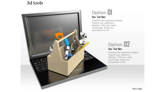 Stock Photo Laptop With Tool Box For Repair And Service PowerPoint Slide Stock Photo Laptop With Tool Box For Repair And Service PowerPoint Slide