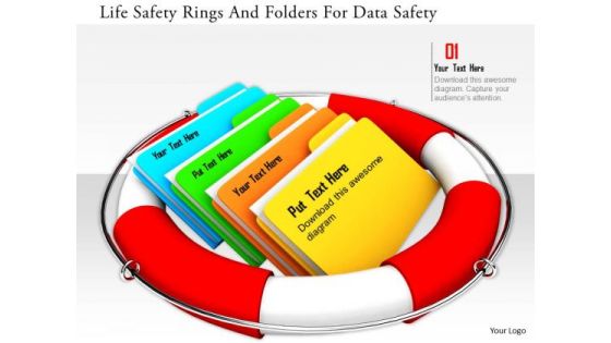 Stock Photo Life Safety Rings And Folders For Data Safety PowerPoint Slide Stock Photo Life Safety Rings And Folders For Data Safety PowerPoint Slide
