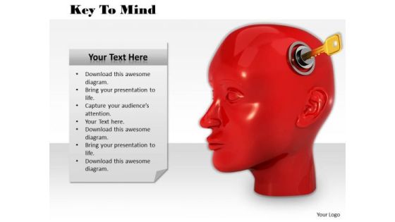 Stock Photo Lock And Key Of Human Mind PowerPoint Slide Stock Photo Lock And Key Of Human Mind PowerPoint Slide